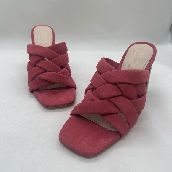 Journee Signature Sandals Womens 9 Rose Lyddie Summer Heels Open Toe Comfort NEW - Picture 1 of 10